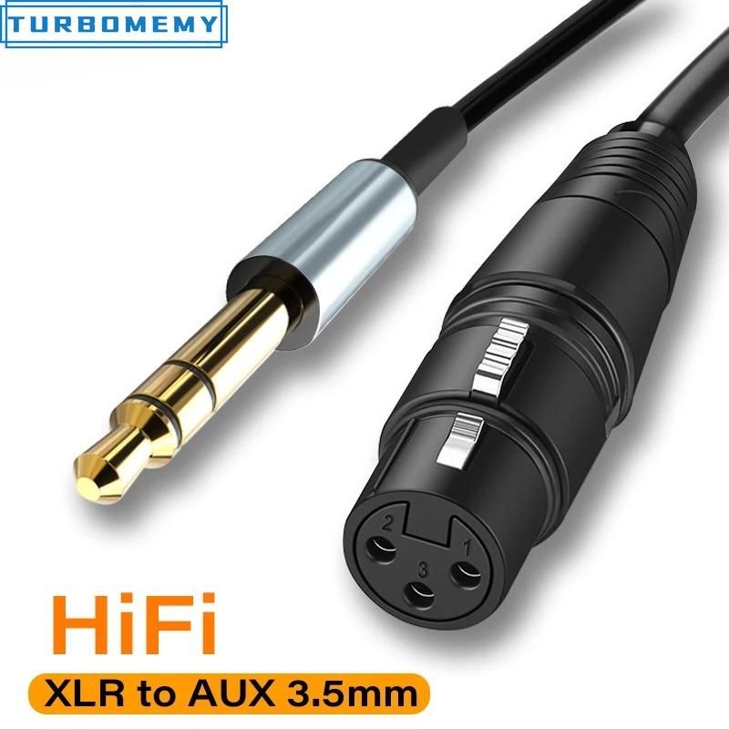 XLR to AUX Adapter 3.5mm Audio Cable 3.5mm Jack to XLR 3-Pin Female Microphone Cannon Cable For Speaker Guitar Mixer AmplifierGood product