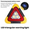 Car Emergency Breakdown Warning Triangle Red Reflective Safety Hazard Lamp Vehicle Tripod Stop Logo LED Light