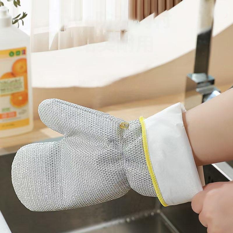 1/2 шт. перчатки для уборки дома, стальные шарики для мытья посуды, кухонные водонепроницаемые щетки, масляные чаши, инструменты для очистки артефактов