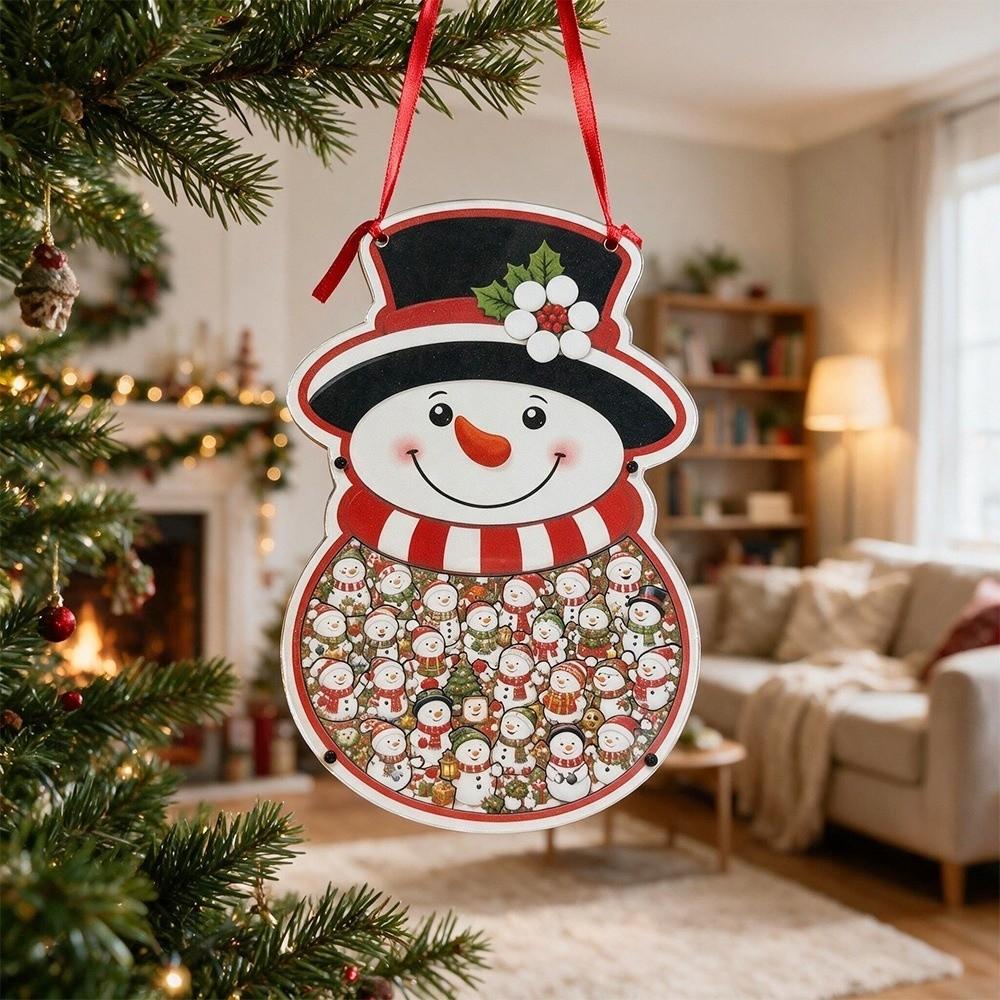 2D Flat Irregular Snowman Puzzle Christmas Theme Cat Puzzle Wall Decor Xmas Gift