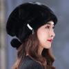 Норковая шапка женская зимняя для среднего и пожилого возраста из цельного норкового меха с защитой ушей, зимняя модная, норковая теплая меховая шапка для мамы