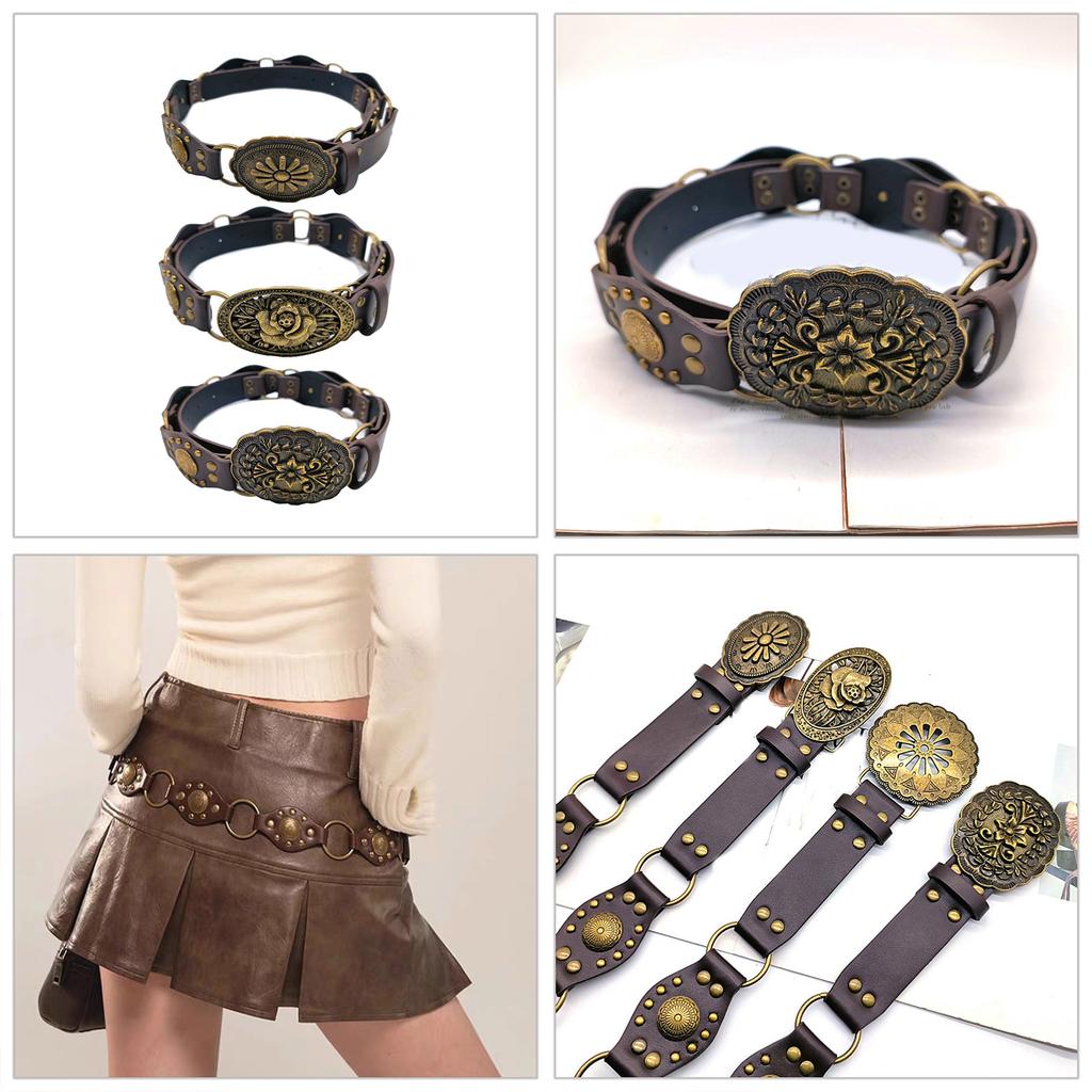 Поясной ремень с гравированной пряжкой для ковбоя, ковбойши с цветком, винтажный ремень, горячая девушка, поясная цепочка, усыпанный шипами, сексуальный ремень большого размера