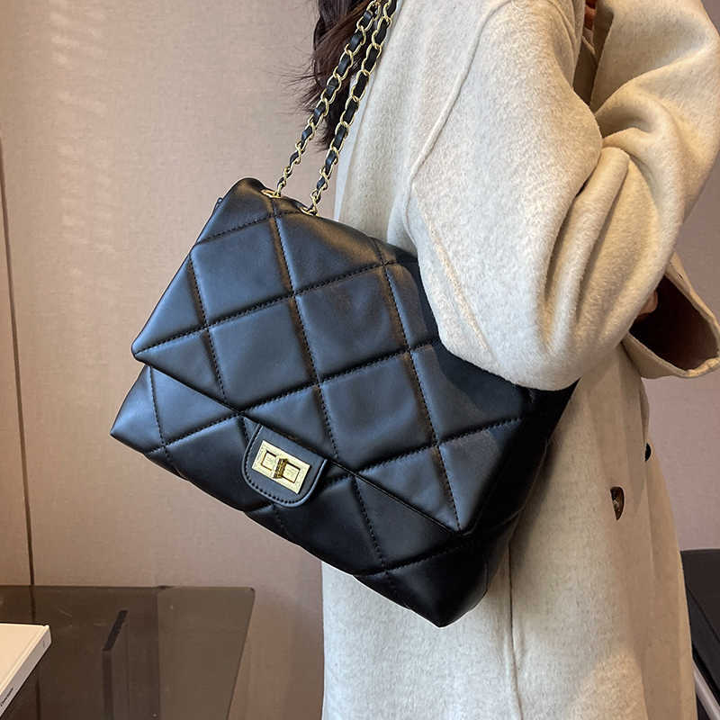 Новая модная женская сумка через плечо большой емкости осень и зима высококачественная сумка через плечо с бриллиантовой цепочкой