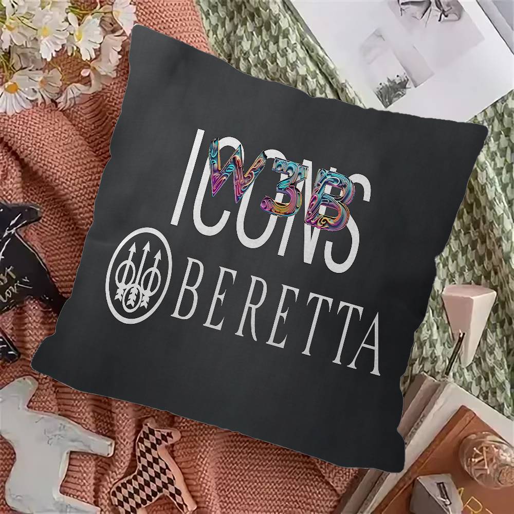Логотип пистолета B-Beretta Персонализированная наволочка-пыльник для подушки Спальня Детская вечеринка Украшение Наволочка День рождения Детский подарок