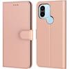 Case for Redmi A1+/A2+ / A1 Plus/A2 Plus - Magnetic Closure Solid Elegant PU Leather Pink