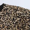 Autumn New Women's Fashion Animal Print Round Neck Long Sleeve Single-breasted Cotton Jacket Coat
