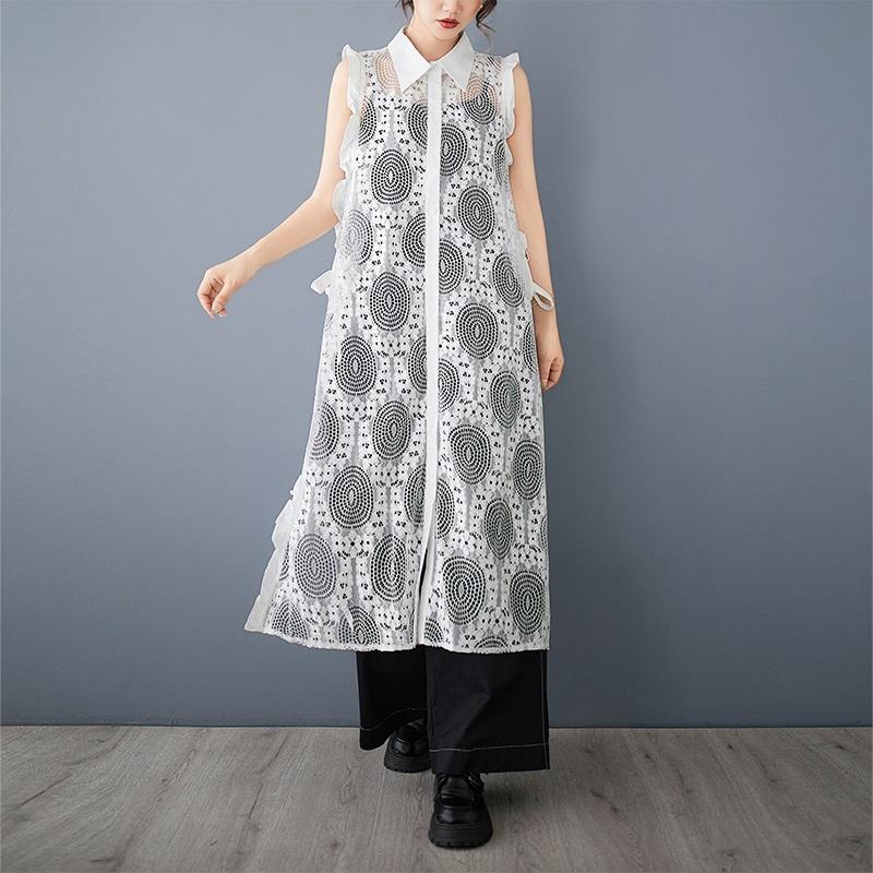 Кружево без рукавов плюс размер кружево цветочные новинка в платьях для женщин повседневное свободное длинное летнее платье