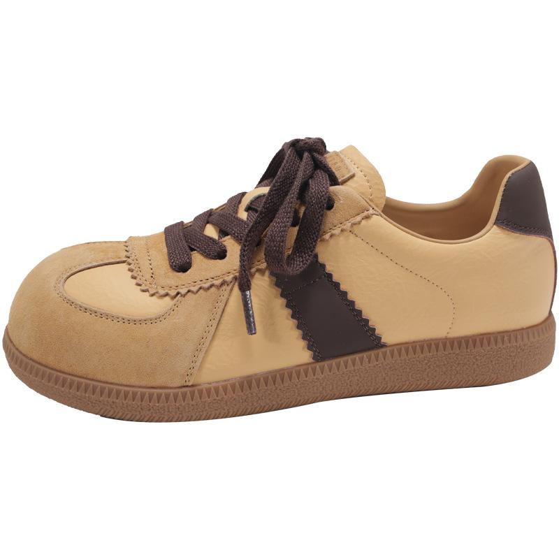 Женская обувь ретро на толстой подошве с большой головой Новая спортивная и повседневная обувь Круглый носок шнуровка кеды