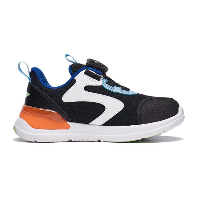 Li Ning Kids Sports Lifestyle Series Comfortable Casual Non-Slip Wear-Resistant Low-Top Casual Shoes Kids Casual Shoes Black White Blue YKNT076-1