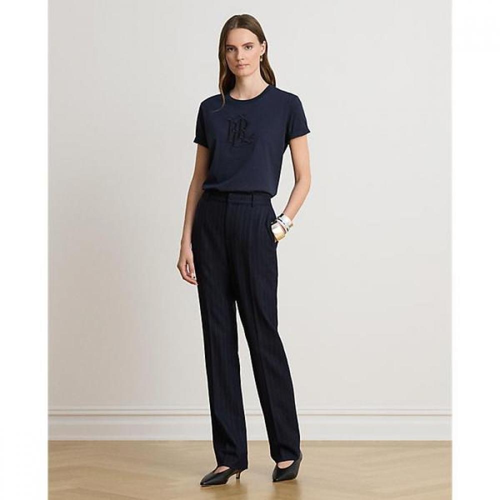 Хлопковая футболка с вышитым логотипом Lauren Ralph Lauren Wmlrknisn820332410