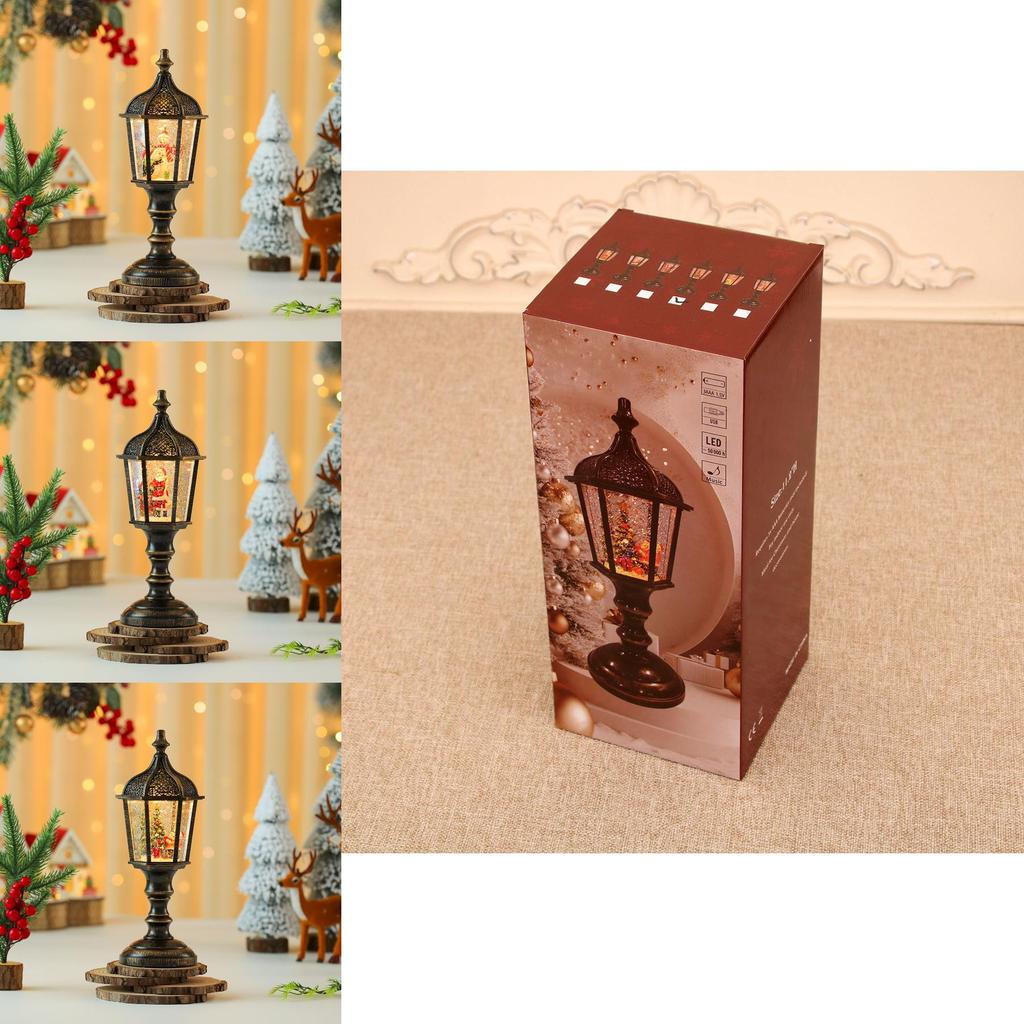 Christmas Tree Resin Waterilluminated Figurine With Music And Snowfall For Festive Display
