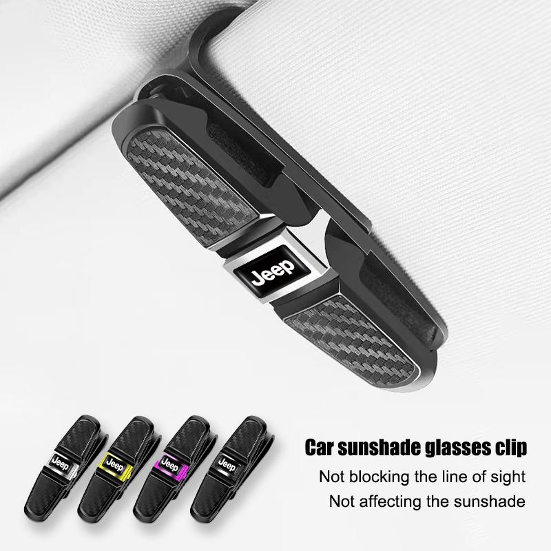 Car Dual Head Eyeglass Clip 360 ° Rotation Storage Bracket For Jeep Gladiator Compass Renegade Grand Cherokee Wrangler JK Patrio AJY1