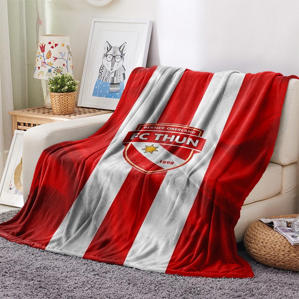 Фланелевое одеяло с принтом Fc Thun, Высококачественное, Удобное для всех сезонов, Декор для дома, Тепло и уют, Идеально для рождественских подарков