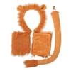 1/3/4Pcs Lion Costume Set for Youth Adult Halloween Cosplay Soft Plush Headband Tail Gloves Nose Kit Animal Theme Party Dress-Up