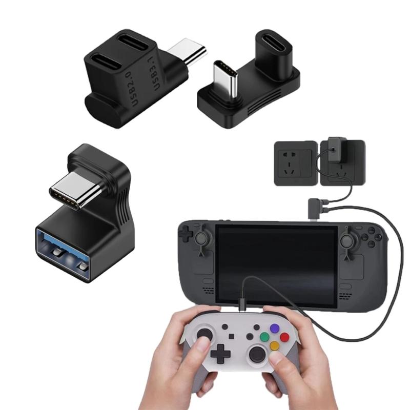 90/180 Degree U-shaped USB 3.1 Type C Male to Female Adapter 4K60HZ 10Gbps Fast Charging USB C Charging Converters