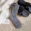 Утолщенные гольфы средней длины с этикеткой на пятке, женские носки, модные зимние носки