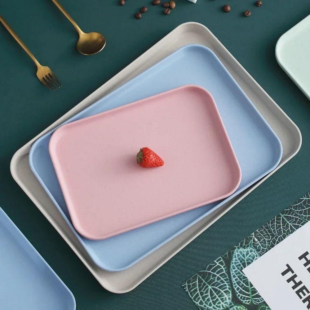 Large Capacity Rectangular Serving Tray Plastic Service Dessert Pallet Fruit Salad Tray  Kitchen