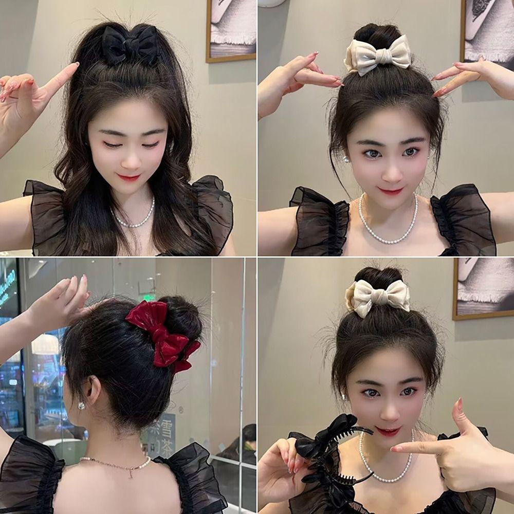 Back Head Hair Clamp Bow Hairpin New Hair Clip  Women Girls