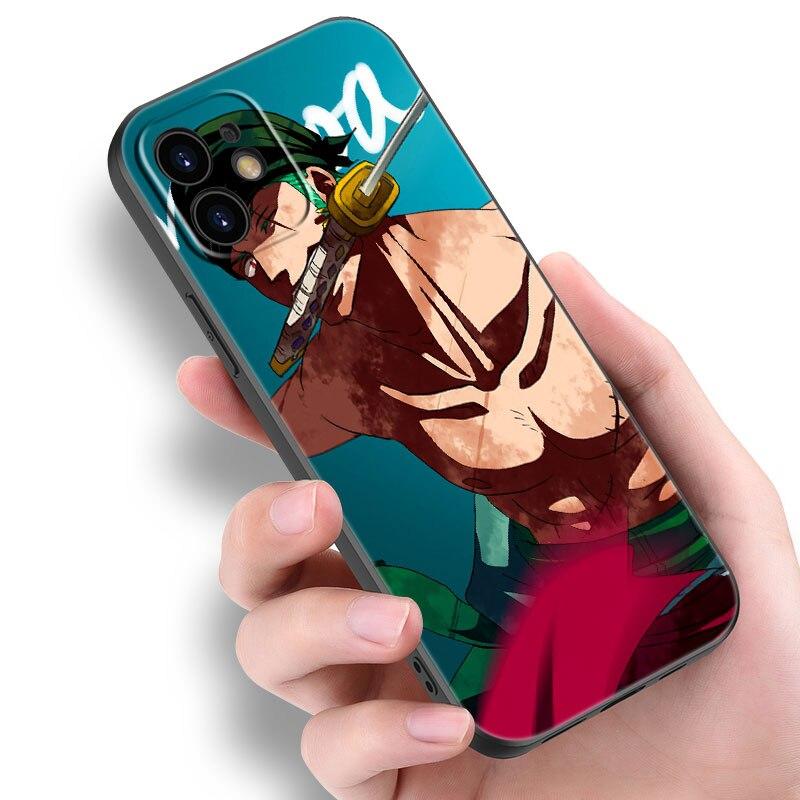 Чехол для телефона с изображением аниме Ророноа Зоро для Apple iPhone 14 13 12 Mini 11 Pro Max 7 8 XR X XS 7 8 Plus SE 2020 2022, черный мягкий чехол
