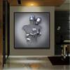 Metal Figure Statue Art Poster Hanging Painting Modern Home Wall Decoration Frameless Canvas Painting Spray Painting Core