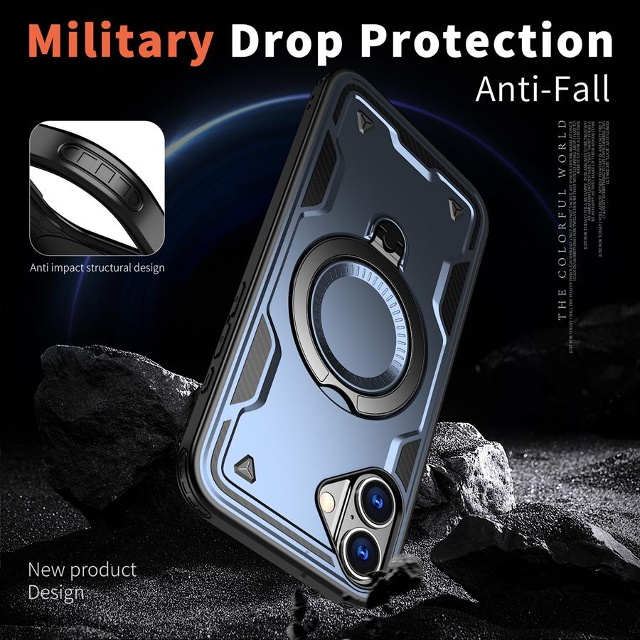 Регулируемый кронштейн для кольца, прочный бронированный чехол для телефона iPhone, Samsung, Google, магнитный бампер для беспроводной зарядки Magsafe
