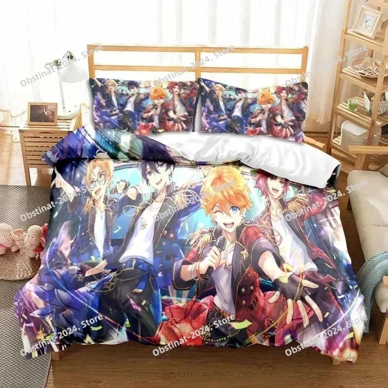 Rock Band Ensemble Stars Всесезонный Комплект Постельного Белья на Двуспальную Кровать С Принтом Одиночный Одеяло Пододеяльник Наволочка 3 Предмета Детский Взрослый Размер