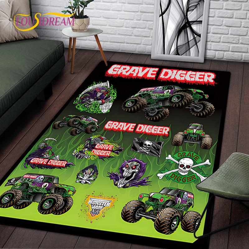 Ковер Monster Jam Truck для гостиной, спальни, коврик для кухни, детской, нескользящий коврик для пола, ковер-подарок на день рождения, реквизит для фотосъемки