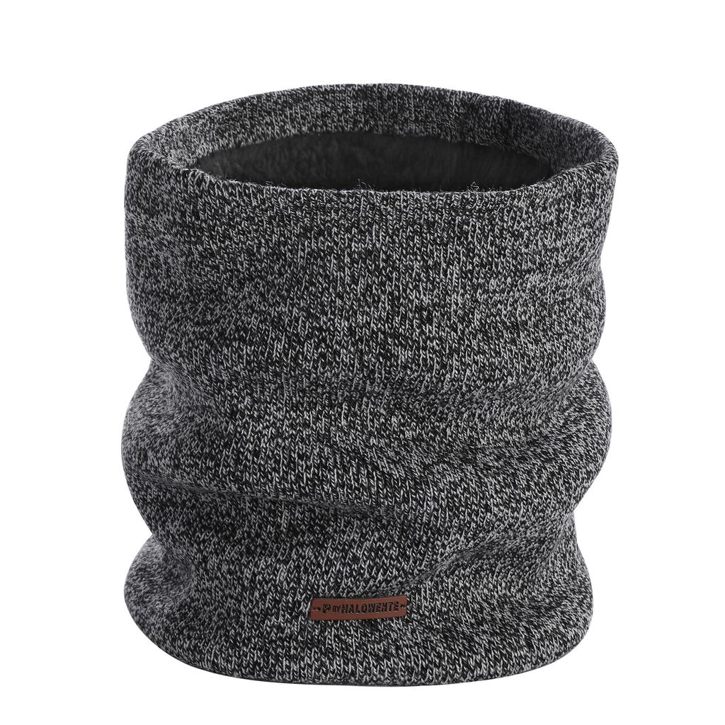Men and Women's Winter Thicken Warm Double-layer Fleece Lined Neck Gaiter Korean Style Unisex Outdoor Knitted Thermal Neck Warmer
