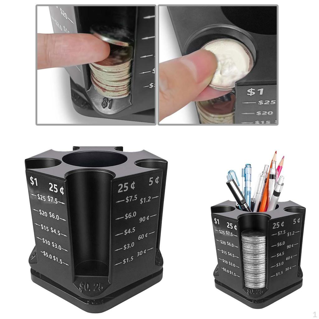 Desk Pencil Pen Holder Money Bank Accessories,Easy Storage Creative Desktop Organizer
