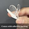 30pcs Mini Couple Small Bull Horn Hook With Adhesive Backing Wall Waterproof Storage Transparent Arrange Store Items Organizers