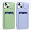 Sliding Window Camera Shockproof Case For iPhone 16 15 13 12 11 14 ProMax X XS MAX XR Card Wallet Lens Protection Cover