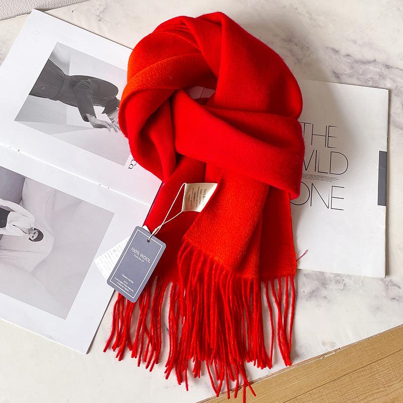 Шарфы из 100% чистой шерсти для мужской осени и зимы, серый двусторонний, высококачественный подарок для парня, мужская кашемировая шаль