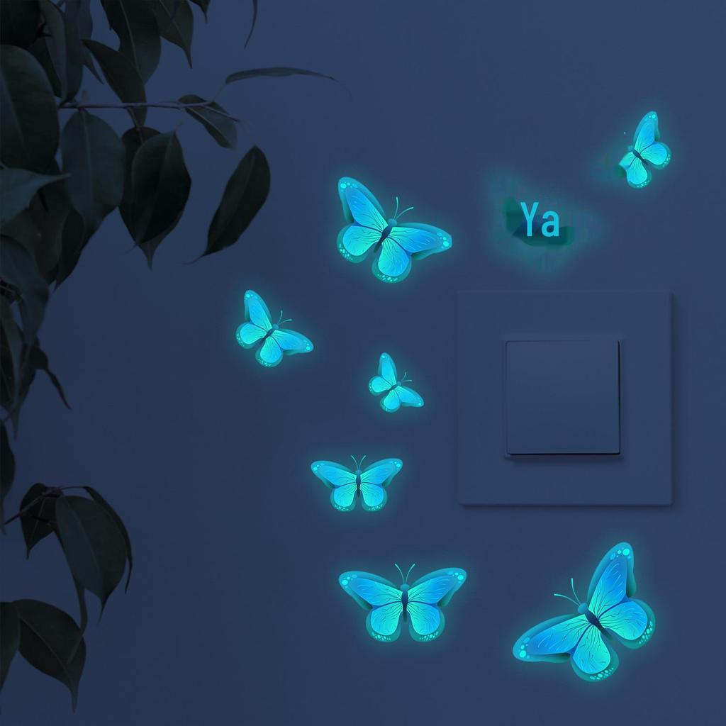 Luminous Butterfly Switch Stickers - Decorative Wall Art for Bedroom and Living Room