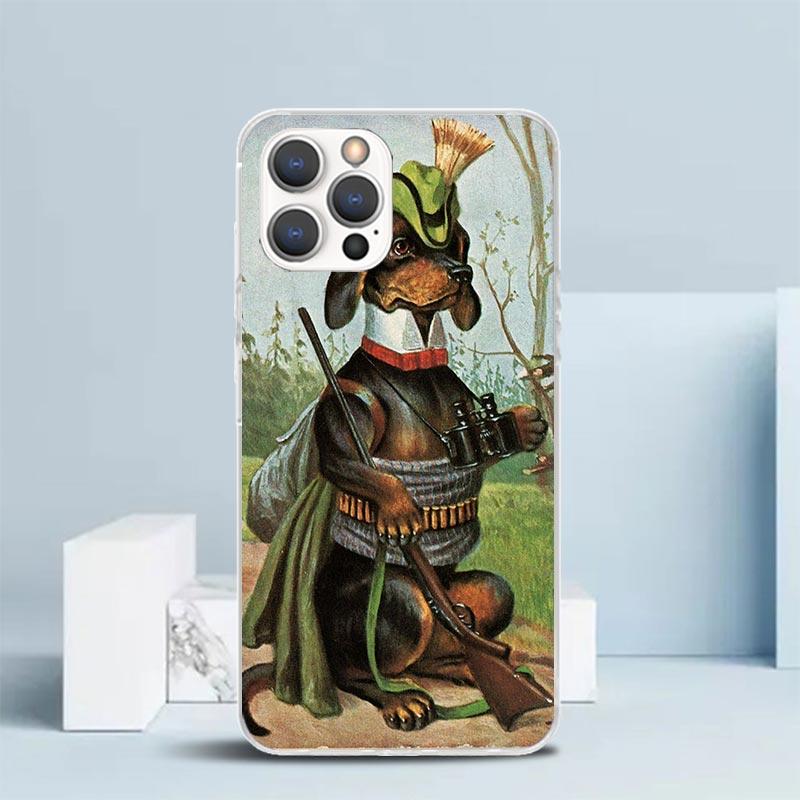 Hunter Dog Hunting Soft Cover for iPhone 16 17 Air 15 14 Pro Max 16E Phone Case 13 Mini 12 11 7 SE 8 Print Pattern Fit Cases 16