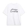 Li Ning Sports Fashion Series Logo Letter Round Neck Удобная универсальная свободная футболка с коротким рукавом унисекс футболка белая AHSU833-2