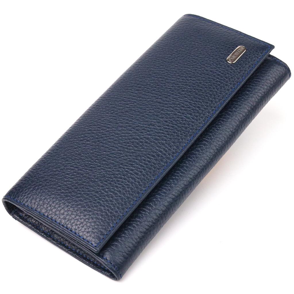 Женский кошелек из натуральной зернистой кожи CANPELLINI Wallet 21624 Синий