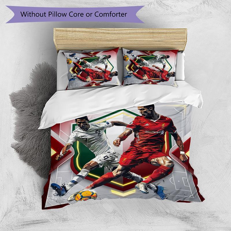 Cristiano Ronaldo Printed Bedding 3 Piece Set Cozy Breathable Bed Cover Set as Housewarming Holiday Gift