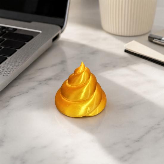 Гомофонный Оригинальный Подарок 3D Печатная Золотая Какашка Вращающаяся Фигурка, Декор для Стола на Удачу и Фортуну, Забавная Устойчивая к Трещинам Фигурка-аксессуар для Автомобиля с Поворотным Механизмом