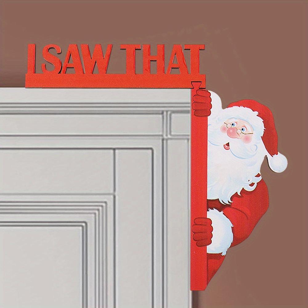 1 шт. Рождественский Угловой Знак для Двери Санта Олень Украшение Деревянная Рамка Угловое Украшение Рождественский Знак на Дверь Настенная Скульптура