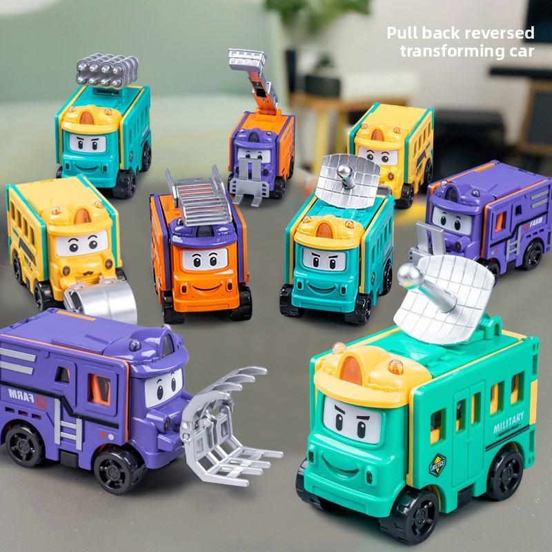 Игрушка каток и бульдозер для мальчиков с двусторонним трансформирующимся дизайном для творческой игры и обучения младенцев