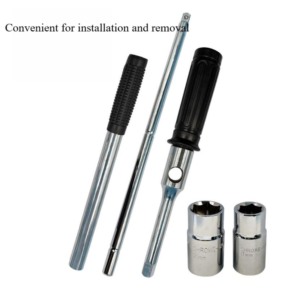 Складной телескопический крестовой баллонный ключ - Съемный L-образный торцевой ключ для замены автомобильных шин, Экономия труда и Увеличенная длина