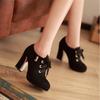 Женская обувь Классические ботильоны на шнуровке для женщин Красные короткие ботинки Женская обувь в европейском стиле Осень Весна Панк Обувь на высоком каблуке
