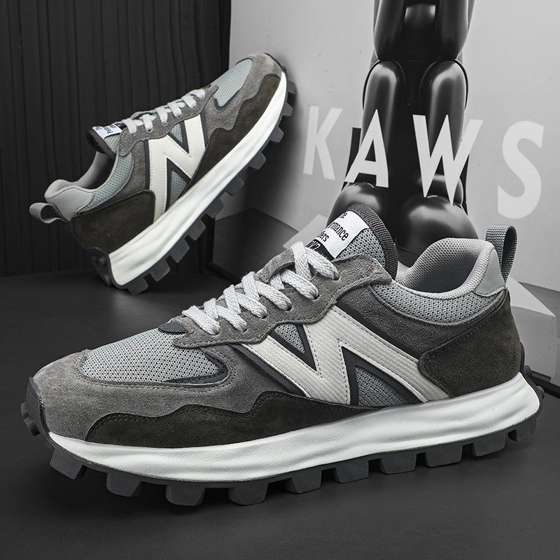 Мужская обувь 2024 года, осень, новая сетчатая дышащая обувь в гонконгском стиле, нишевая мужская обувь для отдыха, спорта, бега, модная обувь для папы Форреста Гампа