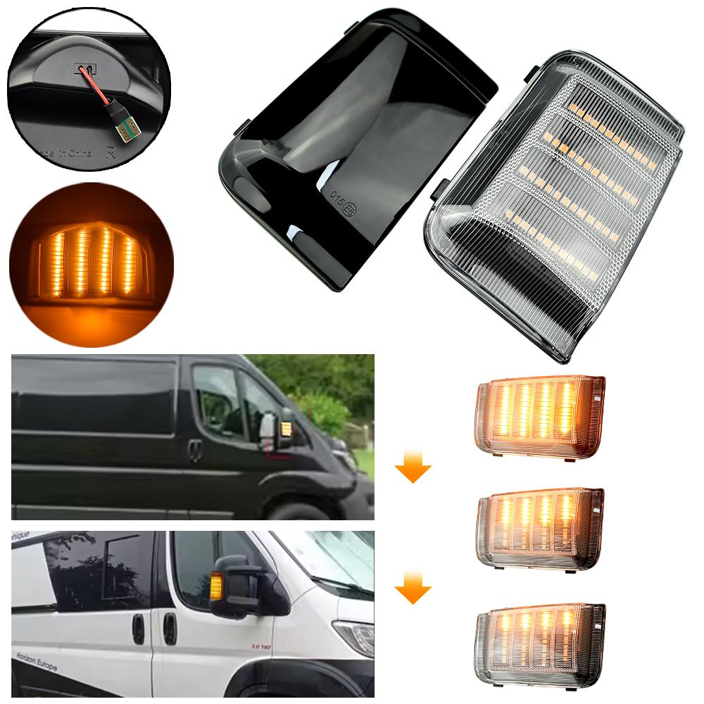 2pcs For Peugeot Boxer For Citroen Jumper RELAY Truck Car LED Dynamic Turn Signal Mirror Light For RAM PROMASTER For Fiat Ducato