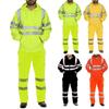 (Projector)Men's Autumn Sanitation Workers Reflective Stripes Work Clothes Two-piece Suit