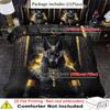 2/3Pcs Egyptian Anubis God Print Duvet Cover Set, 2D Flat Printing King Queen Size Polyester Bedding with Pillowcases