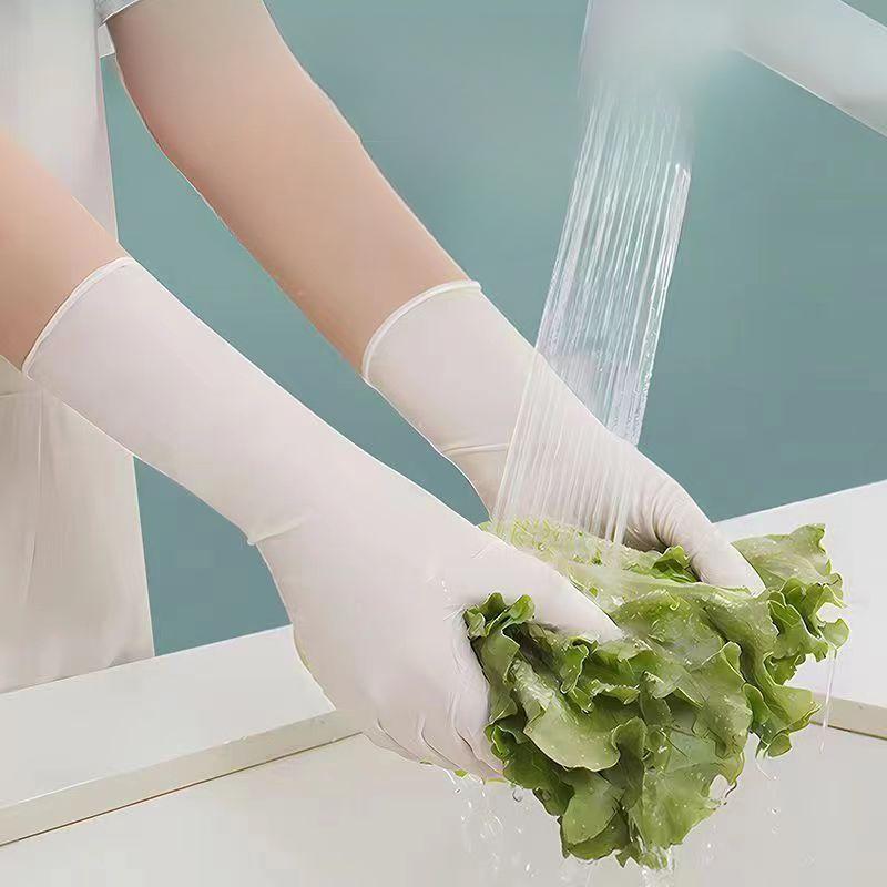 30pcs Disposable Extended Nitrile Dishwashing Gloves for Household Cleaning Kitchen Durable Household Close - Fitting Thin for Dish - Brushing