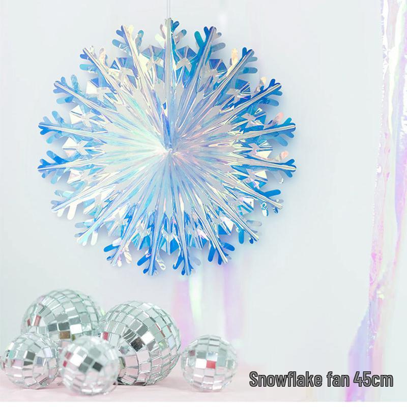 Iridescent Snowflake Honeycomb Ball Ornament - Colorful Christmas & Spring Decoration Prop