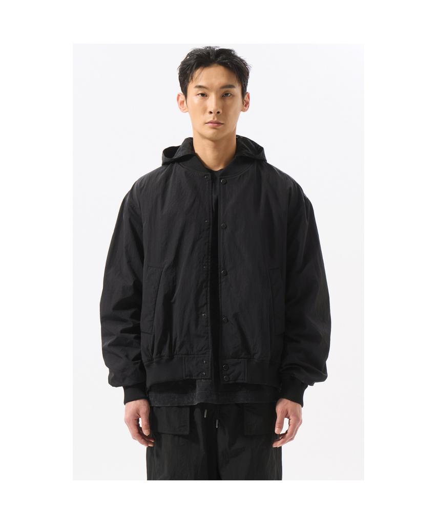 Customellow Black Detatchable Hood Ma-1 Bomber Cwuas25111Bkx