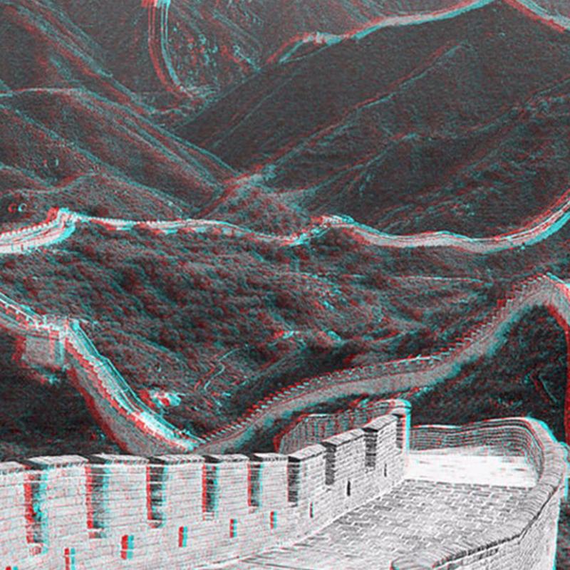 Красные, синие, зеленые 3D-очки, черная оправа для размерного анаглифического кинотелевизора
